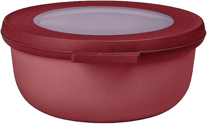 Mepal – Multi Bowl Cirqula Round – Food Storage Container with Lid - Suitable as Airtight Storage Box for The Fridge & Freezer, Microwave Container & Servable Dish – 350 ml – Vivid Mauve