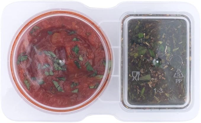 Futura 5 Ounce Snack Containers, 100 Microwavable Sauce Containers - 2 Compartments, Hinged Lid, Clear Plastic Portion Cups, For Condiments Or Dips - Restaurantware