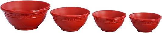 Le Creuset Silicone Prep Bowls, Set of 4 - 1/4c, 1/3c, 1/2c & 1 cup, Cerise