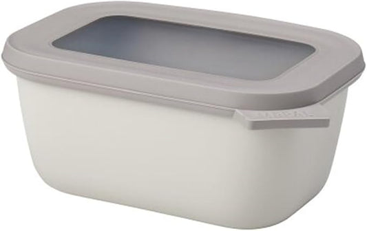Mepal Cirqula Multi Bowl Rectangular 750 ml Nordic White-Food Storage Box-Stackable-Dishwasher Safe, Polypropylene