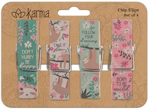 Karma Gifts Chip Clips, One Size, Sloth
