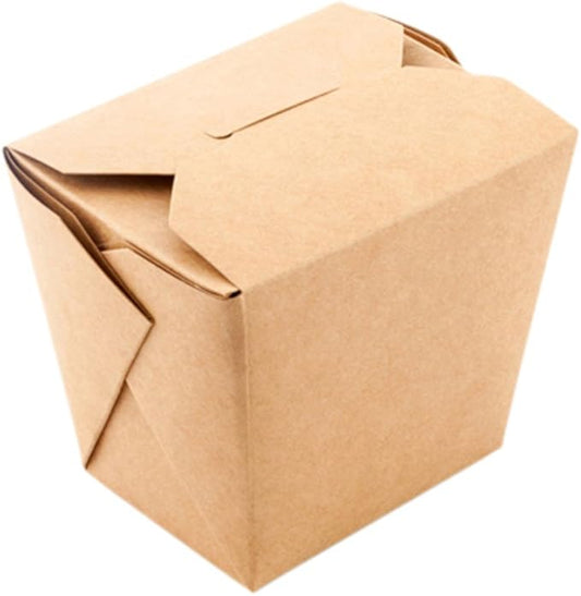 Restaurantware-16 Ounce Noodle Take Out Boxes, 200 Disposable Food To Go Boxes - Tab-Lock, Stackable, Kraft Paper Take Home Boxes, Greaseproof, For Restaurants, Catering, And Parties