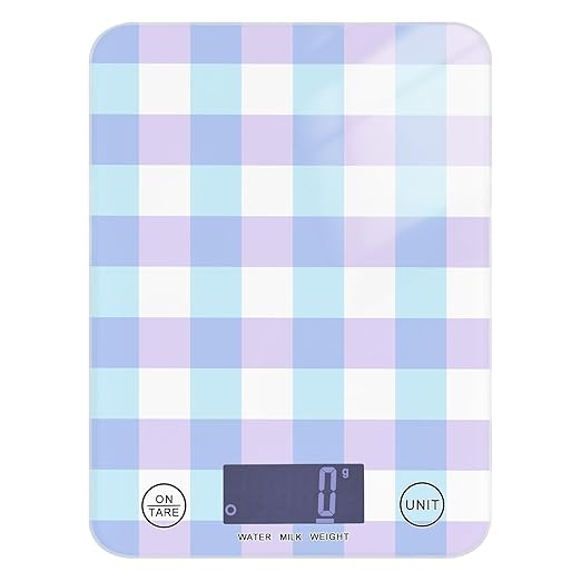 Food Scale Kitchen Scale Food Scales Digital Weight Grams and Ounces Small Electronic Food Scale for Baking Cooking Blue and Purple Plaid