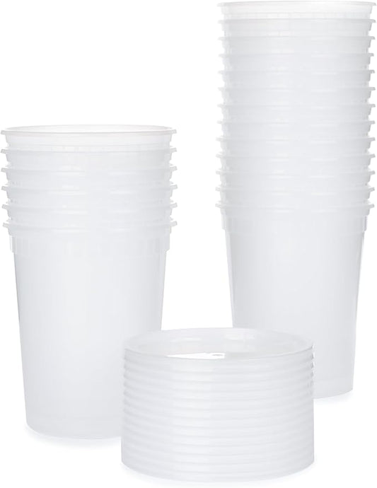 Smygoods 32oz Plastic Deli Containers with Lids - 45 Pack, BPA Free, Leakproof, Stackable, Microwave and Freezer Safe, Clear, Food Storage Containers for Meal Prep, Lunches, Snacks
