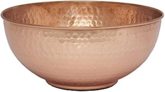 GoCraft Pure Copper Mixing Bowl with Hammered Finish for Salad, Egg Beating, Decorative & Kitchen Serving Purposes - 7.5" (Medium)