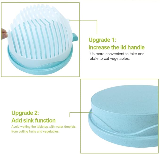 Salad Cutter Bowl,Salad Chopper Easy Salad Maker, Veggie Choppers and Dicers,Veggie Chopper,Multi-Functional Fast Salad Cutter Bowl Safe and Non-Toxic Food Grade BPA Free Material