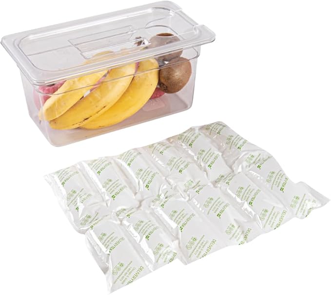 Restaurantware Delivery Tek 15.4 x 11.4 Inch Ice Sheets 10 Durable Cold Packs - Easy-To-Use Design Leakproof Plastic Shipping Ice Packs Reusable For Frozen Meat Vegetables or Beverages