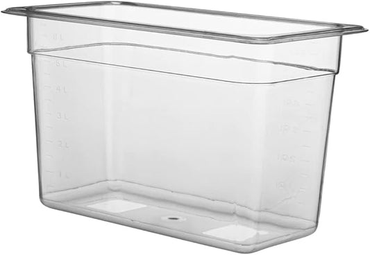 Restaurantware-1/3 Size Food Storage Containers, 10 8 Inch Deep Proofing Boxes - Rectangle, Graduated Measurements, Clear Plastic Food Grade Storage Containers, Dishwashable, Lids Sold Separately