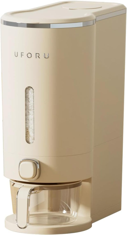 Rice Dispenser, Rice Storage Container with Measuring Cup for Kitchen Pantry Household, Cereal Dry Food Storage Containers Airtight, Sealed Moisture Proof, 22 Lbs