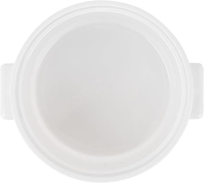 Restaurantware-Met Lux 2 Quart Food Storage Containers, 10 White Storage Containers - Lids Sold Separately, Red Volume Markers, Dishwashable Containers, Side Handles, For Storing Foods