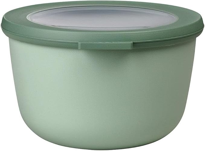 Mepal Cirqula 34oz/1,000ml Bowl Multi Food Storage & Serving Container with Transparent Lids | Perfect for Food Prep | Microwave & Dishwasher Safe | Nordic Sage | Made in Holland