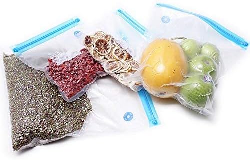FOYO Gallon Size Vacuum Zipper Bags, Vacuum Food Sealer Bags Food Storage Reusable Bags with Double-layer Zippers Designed, BPA free, Set of 18