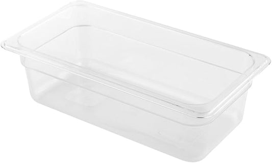 Restaurantware-4 Inch Deep Food Pans, 1 1/3 Size Commercial Food Storage Container - Freezable, Break-Resistant, Clear Plastic Cold Pans, Dishwashable, For Kitchens, Restaurants, Or Cafeterias