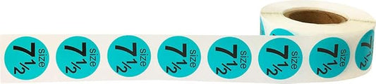 Shoe Size 7 1/2 Teal Stickers for Retail Clothing – 3/4 Inch Round, 500 Semi-Gloss Adhesive Labels Per Roll for Footwear Inventory, Organization, and Display – Made in The USA