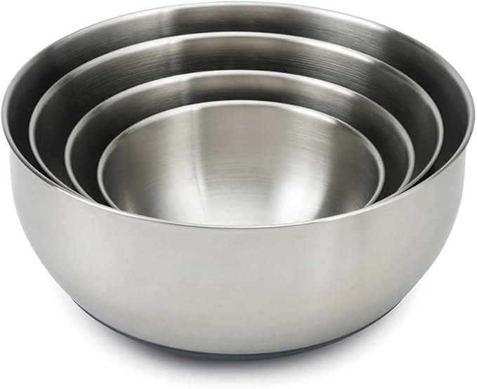 Joseph Joseph Prep&Store- Stainless Steel Mixing Nest Bowls with Lids, 8 piece Metal Bowl food Storage Set, Stainless Steel