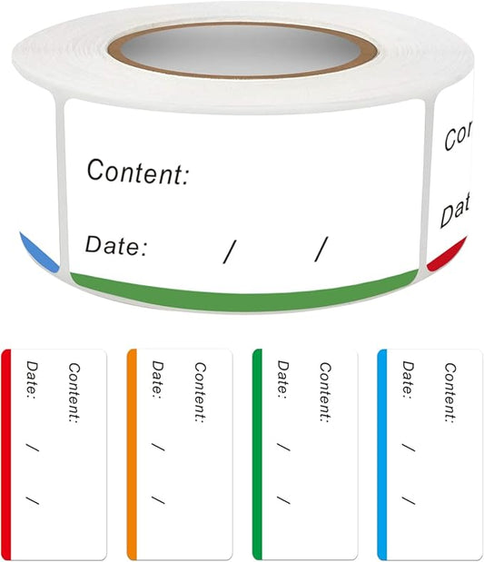300 Removable Freezer Food Labels, 1 x 2 Inch, Waterproof, Oil Resistant Canning Jar Labels, Clean, No Residue