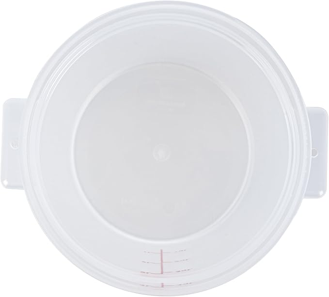 Restaurantware-Met Lux 4 Quart Food Storage Container, 1 Translucent Storage Container - Lids Sold Separately, Red Volume Markers, Dishwashable Container, Side Handles, For Storing Foods
