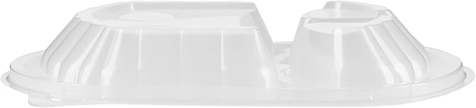 Restaurantware RW Base 27 Ounce Meal Prep Containers, 50 Microwavable To Go Containers With Lids - 3 Compartments, Disposable, Black Plastic Oval Food Containers, For Hot And Cold Food, Freezable