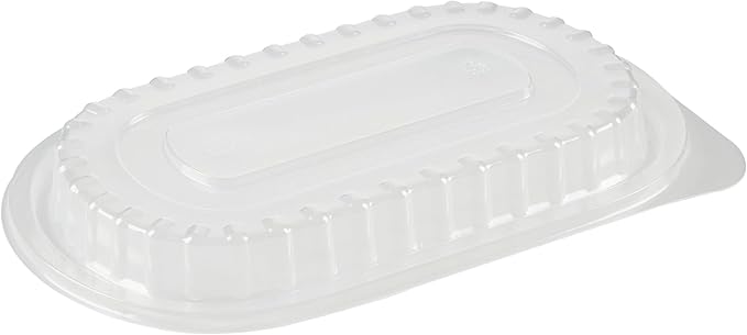 RW Base 32 Ounce Meal Prep Containers, 50 Microwavable To Go Containers With Lids - Disposable, Freezable, Black Plastic Oval Food Containers, Pack Hot And Cold Food, For Takeaway - Restaurantware