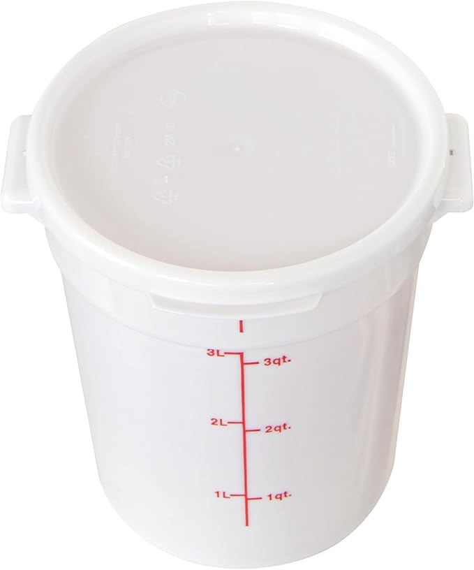 Restaurantware-LIDS ONLY: Met Lux Food Container Lids, 10 Round Lids For Storage Containers - Containers Sold Separately, With Pull-Corner Tab, White Plastic Lids, Dishwashable, Freezable