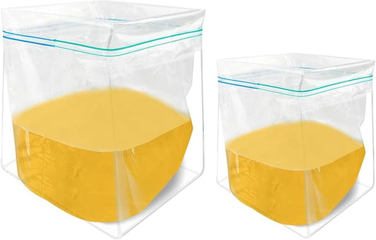 Ziplock Bag Holder, 2 Pack Acrylic Baggy Rack Holder for Food Prep Bag, Food Storage Bag Stand, Freezer Bag Stand, Hands-Free Food Storage Bag Stand for Quart & Gallon Sizes- Transparent