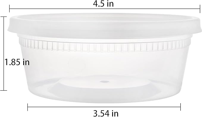 Lawei 80 Pack Plastic Deli Food Containers with Lids - 8 Oz Food Storage Containers Freezer Deli Cups for Soup, Party Supplies, Meal Prep and Portion Control