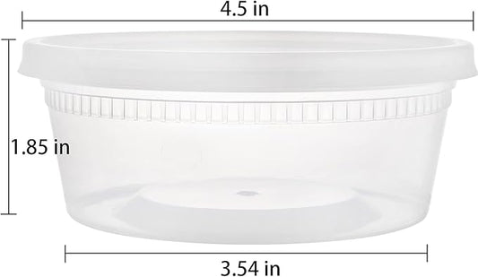 Lawei 80 Pack Plastic Deli Food Containers with Lids - 8 Oz Food Storage Containers Freezer Deli Cups for Soup, Party Supplies, Meal Prep and Portion Control