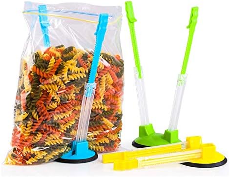 Baggy Rack For Ziploc Bag Holder, Food Prep & Freezer Bag Holders, 6 Pack/6 Color