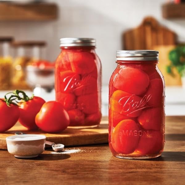 Ball Regular Mouth Glass Mason Jars with Lids and Bands, Used for Canning, Pickling, Juice, Jam, Jelly, Quart Size 32 Ounce (Pack of 3)
