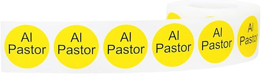 Yellow with Black Al Pastor Circle Dot Adhesive Stickers, 1 Inch Round Labels, 500 Total Stickers