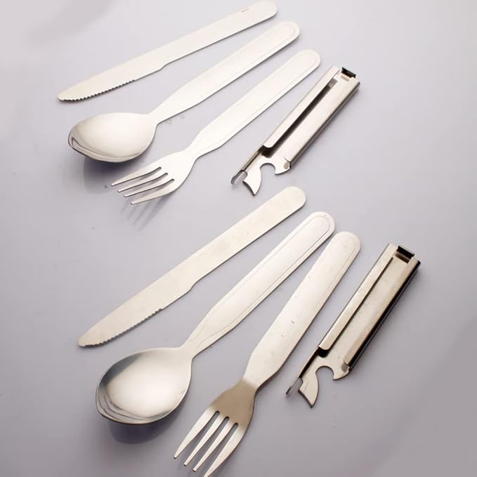 4 Set Picnic Flatware Set, Cutlery Set Extra Strong Ultra Silverware Set, 3 Pieces Knife Fork Spoon Set for Home Use/Travel/Picnic/Camping Utensils Set 2 ggryr nr4ne4 (4 set)