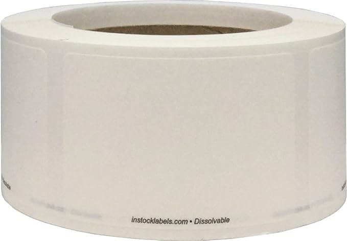 InStockLabels Dissolvable Food Storage Labels, 2 x 3 Inch, 5 Case of 500 Label Rolls - Convenient Blank Adhesive Stickers for Organization and Food Rotation, Meal Prep Stickers Dissolve in Water