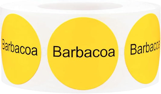 Barbacoa Deli Labels 1 Inch 500 Total Stickers