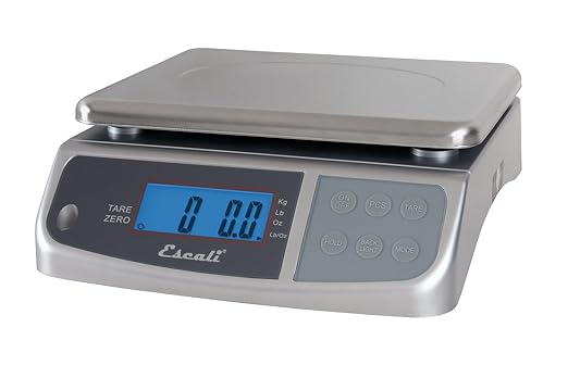 San Jamar Escali Promzr M-Series Digital Scale with Display Hold for Kitchens and Restaurants, Metal, 33 Pound, Silver