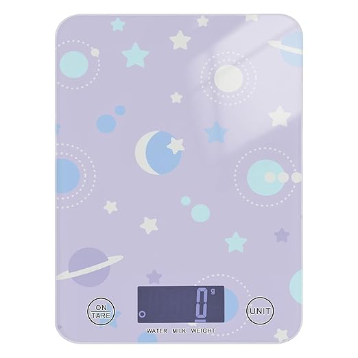 Food Scale Kitchen Scale for Baking Cooking Digital Food Weighing Measuring Scale Small Waterproof Electric Food Scale Blue Space Planet