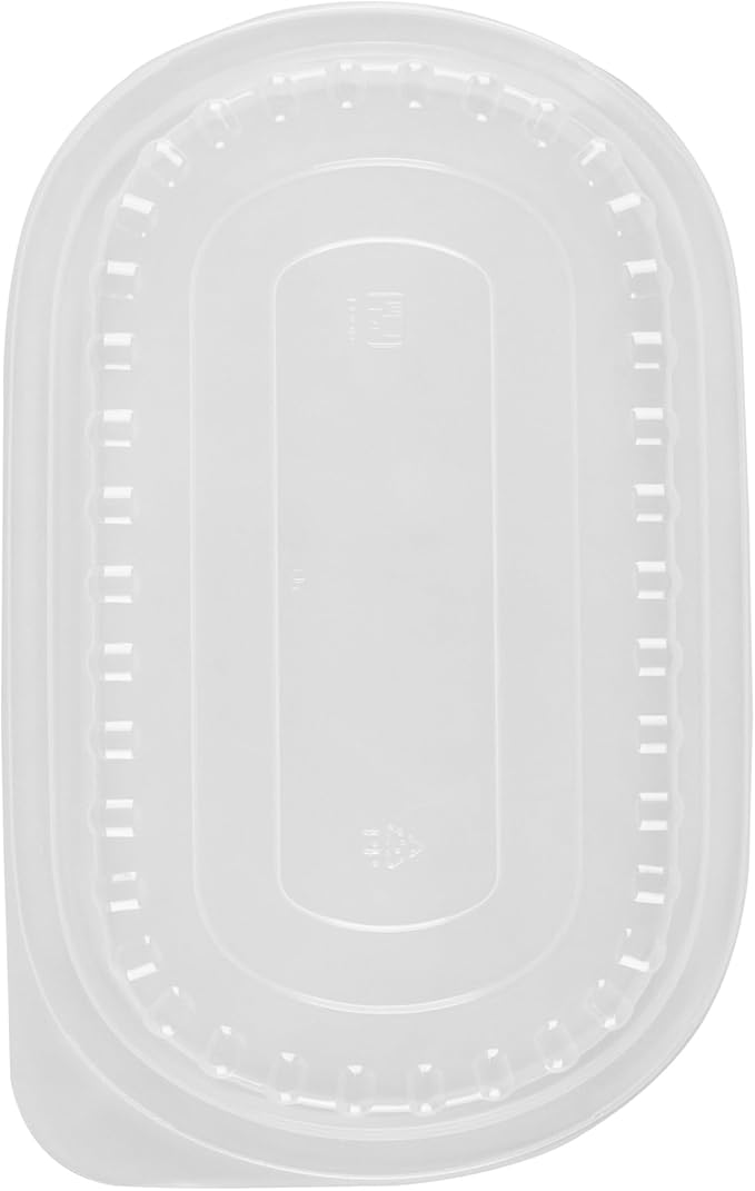 RW Base 32 Ounce Meal Prep Containers, 50 Microwavable To Go Containers With Lids - Disposable, Freezable, Black Plastic Oval Food Containers, Pack Hot And Cold Food, For Takeaway - Restaurantware