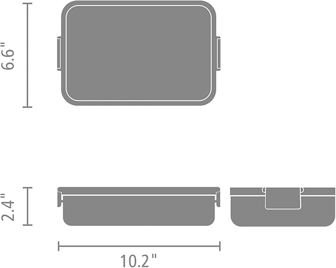 Brabantia Make & Take Bento Lunch Box (Light Gray) 2 Compartments & Lidded Pot, Lift-Out Tray Divider, BPA-Free, Airtight Snap Locks, Microwave & Freezer Safe, Travel Meal Prep Container