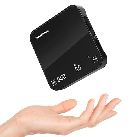 Mini Coffee Scale with Timer, 2kg/0.1g High Precision Scale for Espresso & Pour-Over, Portable Digital Kitchen Scale, 4 Modes & 3 Units, USB Charging, Tempered Glass Platform, Black