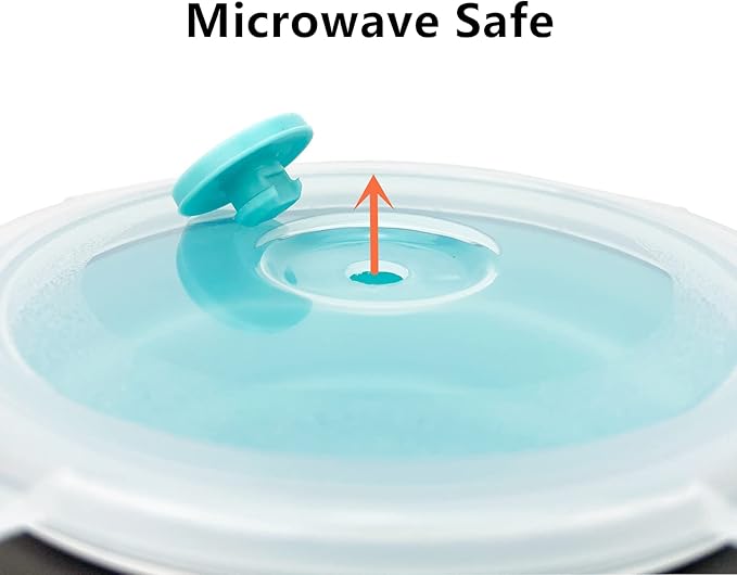 CCyanzi 3piece Round Collapsible Bowl with Lids, Silicone Food Storage Containers, Microwave & Freezer Safe, Space Saving for Kitchen Cabinet and Camping Backpack,(Blue Gray)