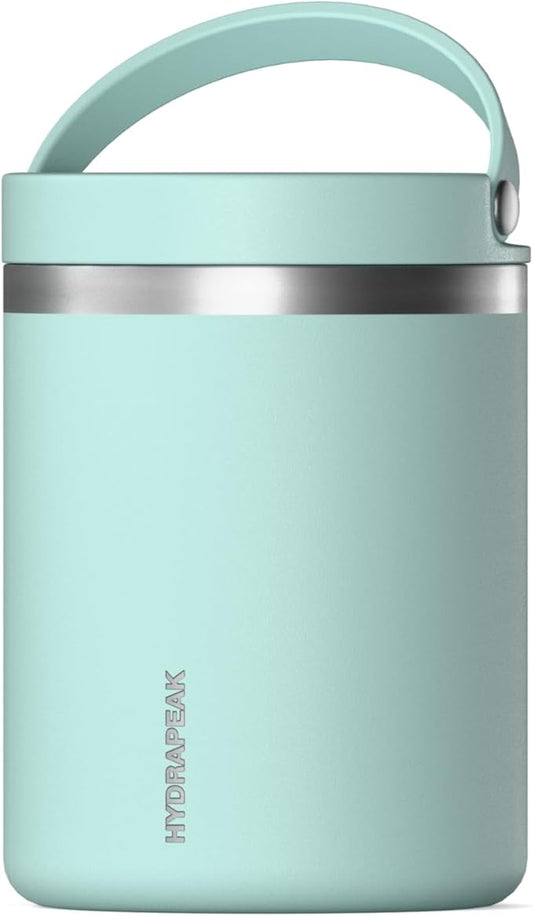 Hydrapeak 32oz Stainless Steel Vacuum Insulated Thermos Food Jar | Thermos for Hot Food and Cold Food, Wide Mouth Leak-Proof Soup Thermos for Adults, 10 Hours Hot and 16 Hours Cold (Fresh Mint)
