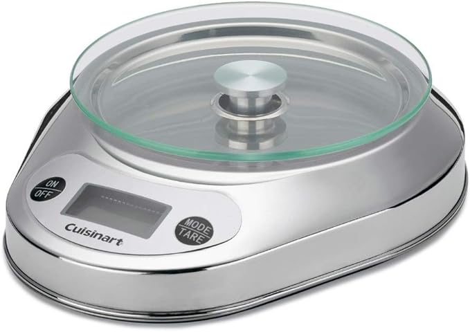 Cuisinart KML-KO3B Precision Chef Bowl Electronic Kitchen Scale, Silver, 2.5" x 7.4" x 9.25"