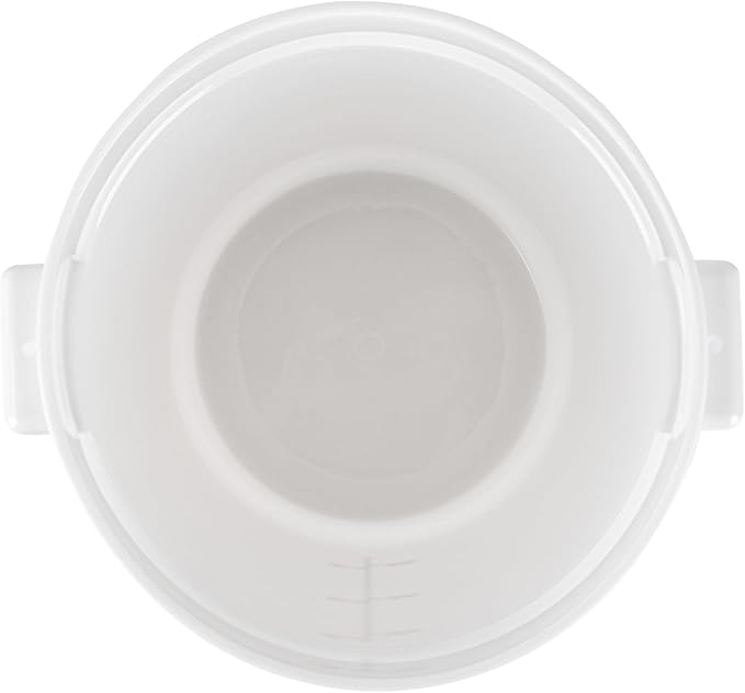 Restaurantware-Met Lux 8 Quart Food Storage Containers, 10 White Storage Containers - Lids Sold Separately, Red Volume Markers, Dishwashable Containers, Side Handles, For Storing Foods