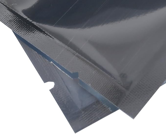 QQ Studio 100 PCS Metallic Mylar Foil Open Top Sealable Bags (8x12cm(3.1x4.7"), Clear & Silver)