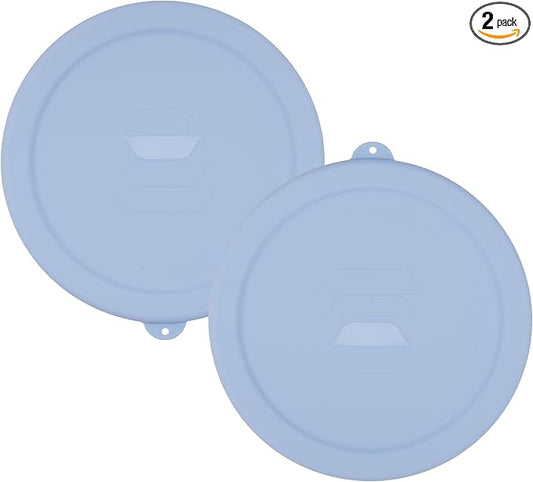 Silicone Lid for Pyrex Smart Essentials Prepware 323 1.5-Quart Rimmed Glass Mixing Bowl, Food Grade Silicone Cover, Dishwasher & Microwave Safe (Bowl not included) - 2 Pack