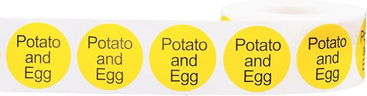 Potato and Egg Deli Labels 1 Inch Round Circle Dots 500 Total Stickers