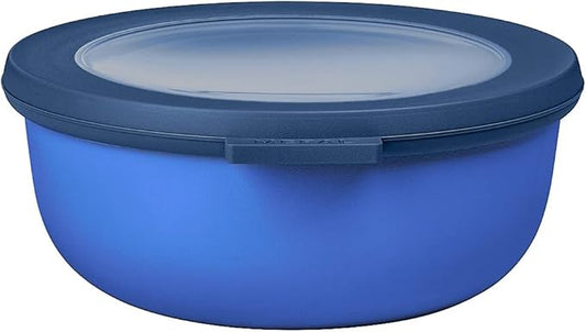 Mepal Cirqula 25oz/750ml Multi Food Storage & Serving Bowl with Transparent Lid | Perfect for Food Prep | Microwave & Dishwasher Safe | Nordic Black | Made in Holland