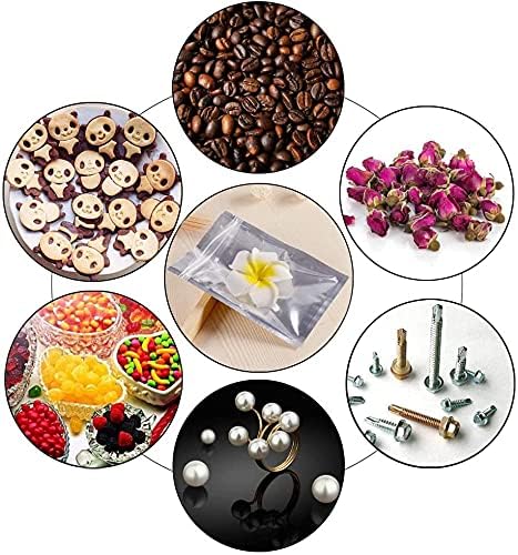 100 Pack Mylar Bags - 3.3x5.5 Inch Packing Pouch Bags Resealable Clear Zip Lock Food Storage Bags, Food Safe Plastic Aluminum Material - Silver