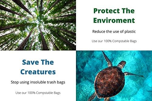 Compost Bags, Compostable Trash Bags 2.6 Gallon Compostable Bags 100 Count Small Compost Bags for Countertop bin Extra Thick 0.71 Mil. ASTM D6400 Certified By BPI and TÜV AUSTRIA