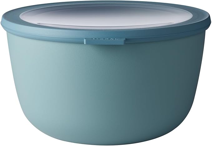 MEPAL, Cirqula Multi Food Storage and Serving Bowl with Lid, Food Prep Container, Nordic Green, 3.2 Quarts (3 Liters, 101 ounces), 1 Count