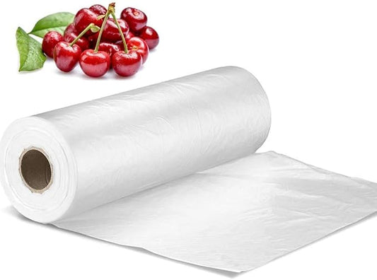 14" X 20" Plastic Produce Bag on a Roll, Clear Food Storage Bags for Bread Fruits Vegetable, 350 Bags/Roll (2 Rolls)